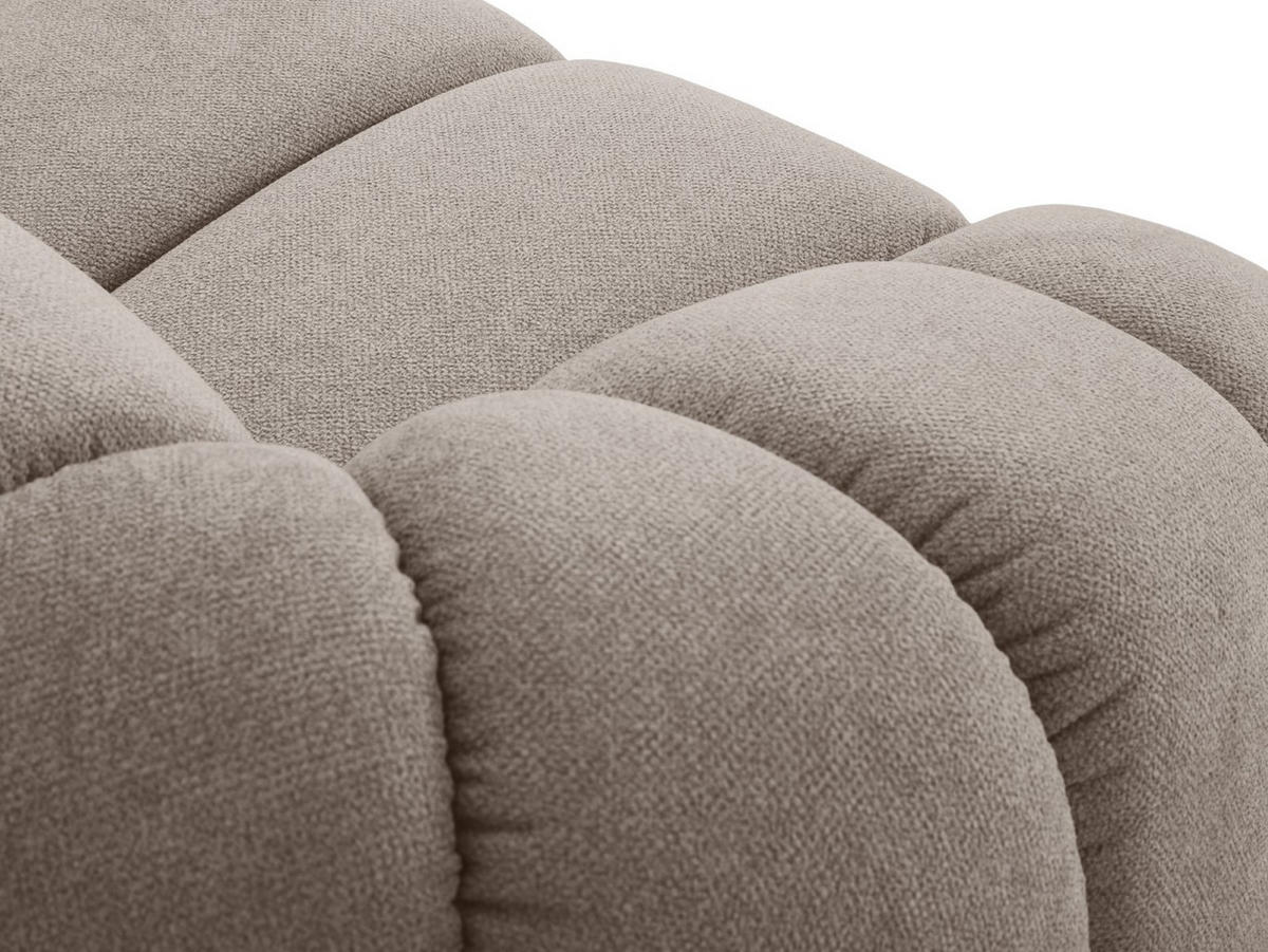 SOFA Diana aus Strukturierter Samt dunkelbeige 3 Sitzplätze - Mokka, Textil (114/72/234cm) - Micadoni