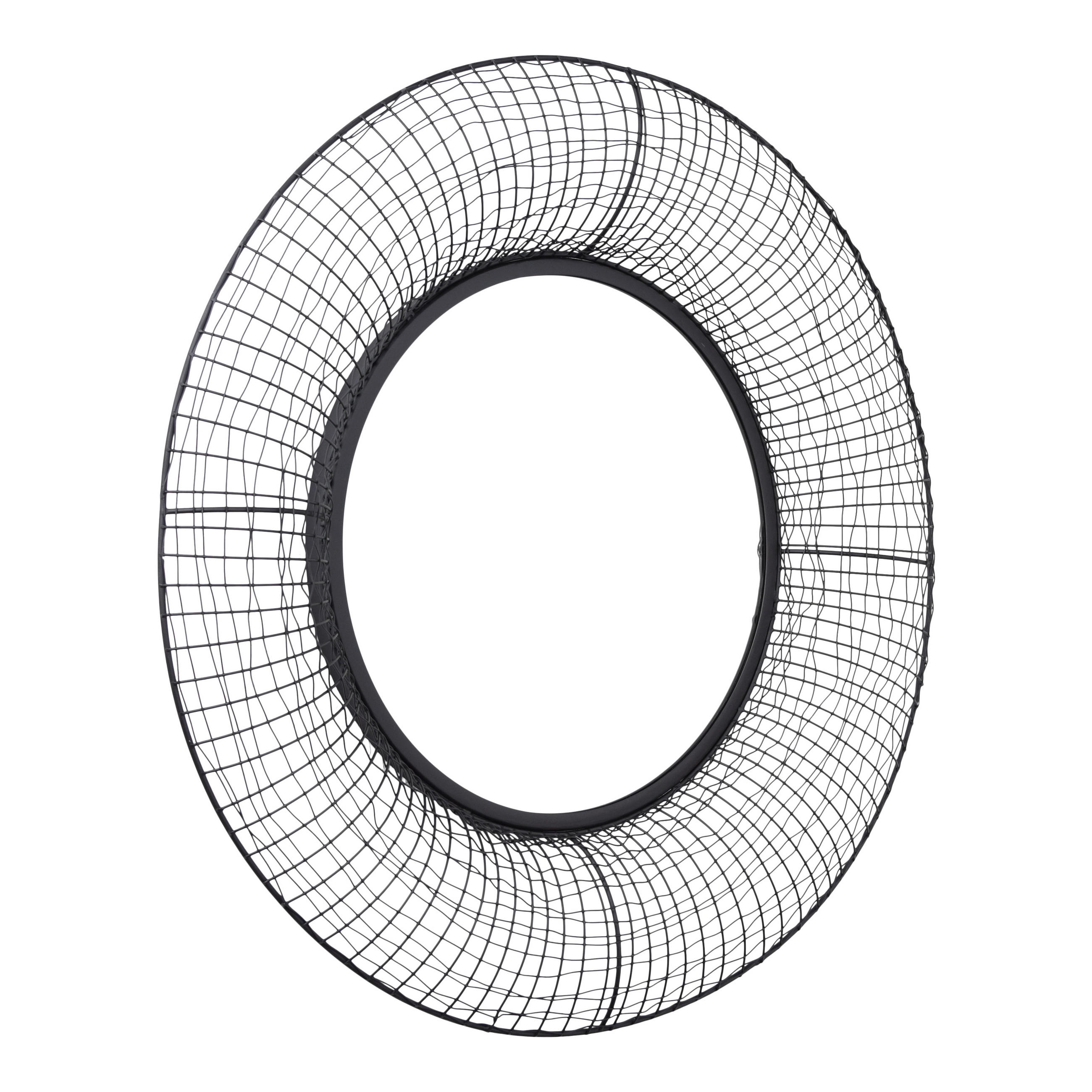 WANDSPIEGEL Wire Schwarz - Schwarz, Metall (75/75/10cm) - LOFT42