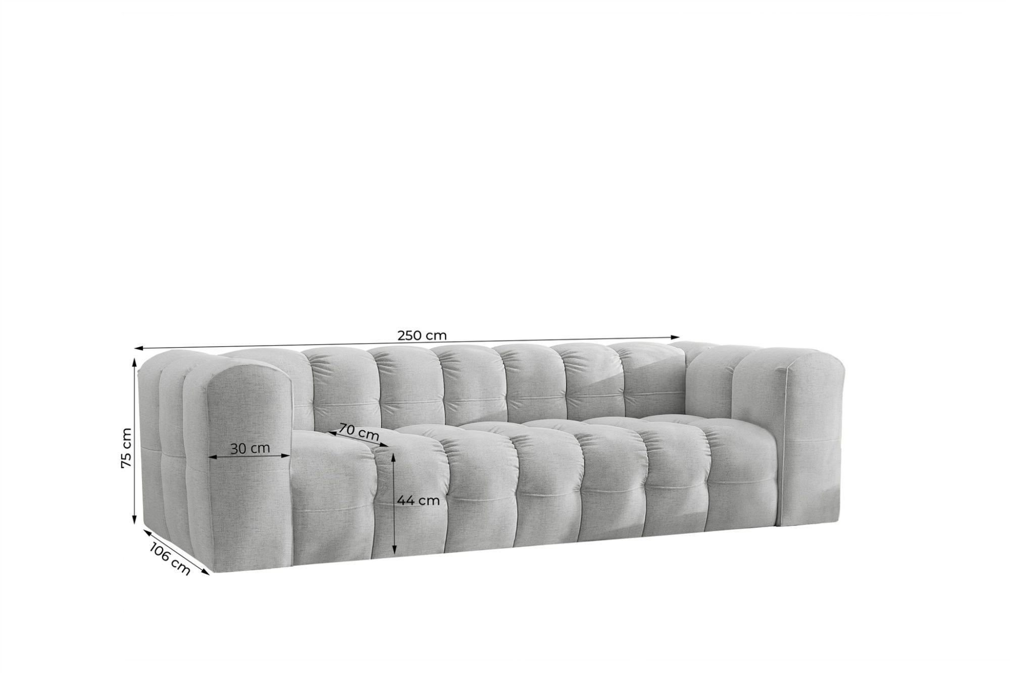 Thumbnail - Fun Möbel Sofa, Grau, Textil, 250x75x106 cm, Wohnzimmer, Sofas & Couches, Sofas, Bigsofas