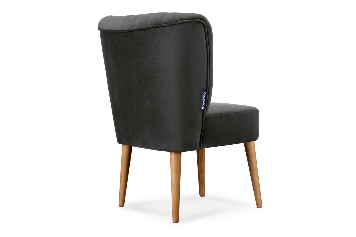 COCKTAILSESSEL DUCO auf hohen Beinen, Graphit/Eiche - Eichefarben/Graphitfarben, Holz/Textil (63/89/65cm) - KONSIMO®