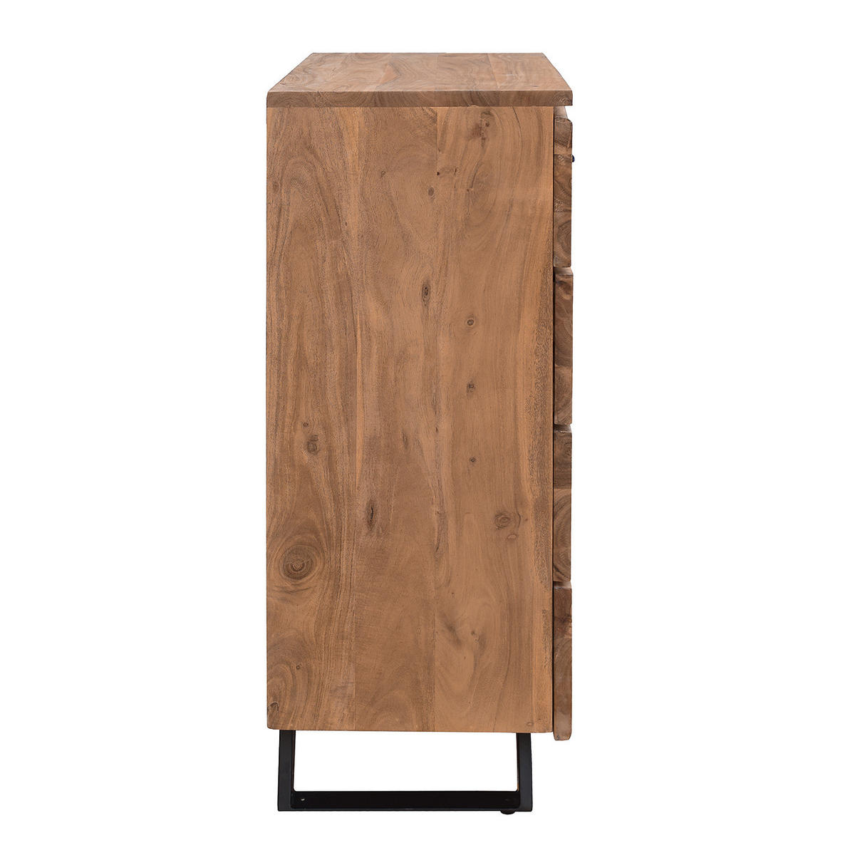 KOMMODE - Akazie massiv / Metall - Akaziefarben, Holz (90/113/43cm) - home24