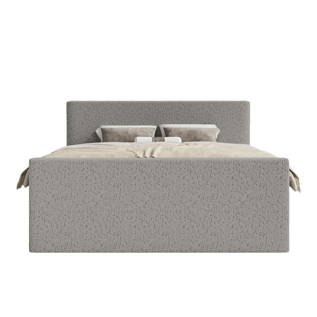 BOXSPRINGBETT Velipoja Premium 140x200 cm, Grau - Grau, Textil (140/200cm) - Fedve