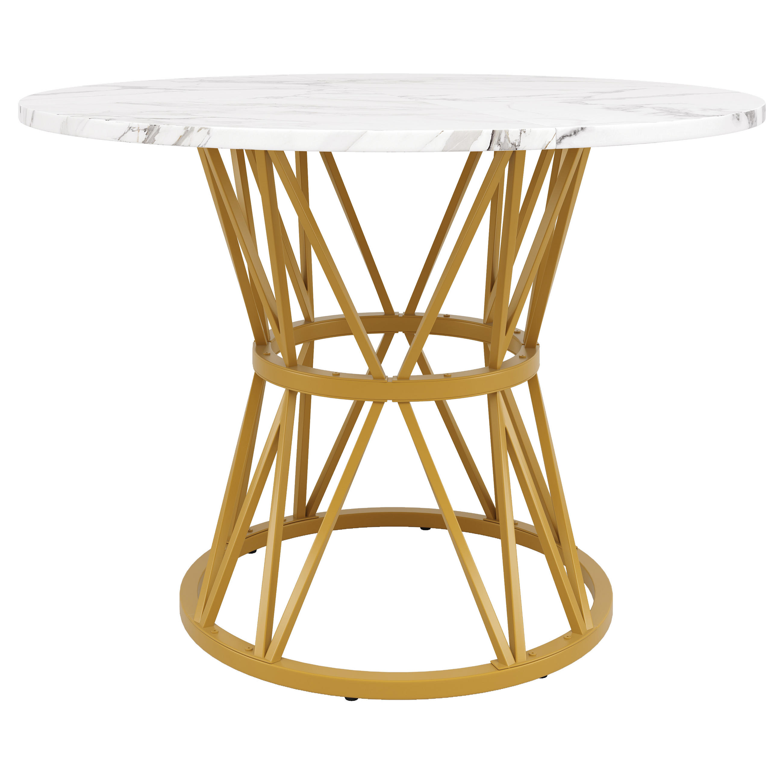 ESSTISCH Goldfarben 100/100/76 cm - Goldfarben, Holz (100/100/76cm) - PANGIVO