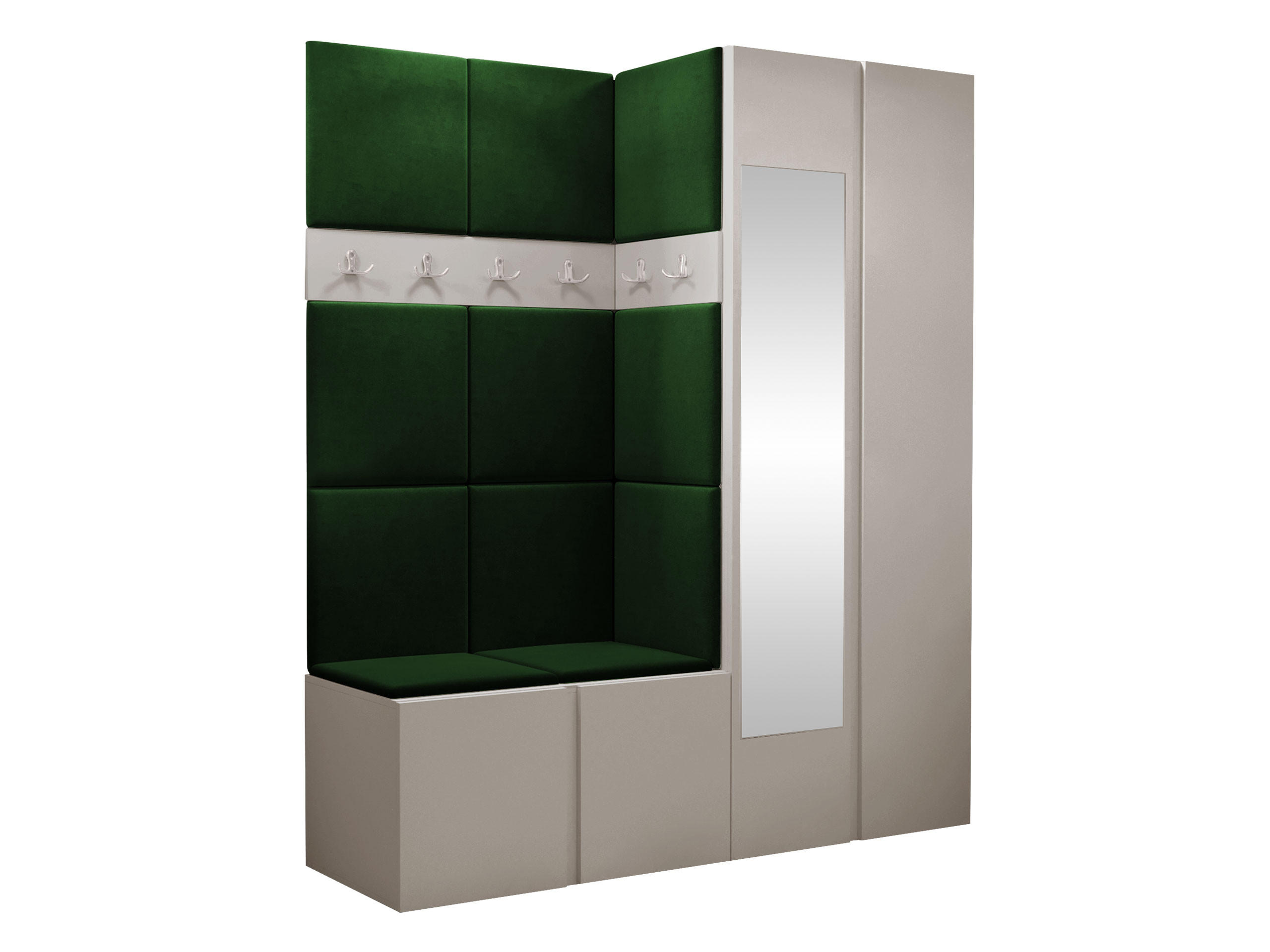 Mirjan24 Garderoben-Set Kaschmir, Grün 158x186x46 cm