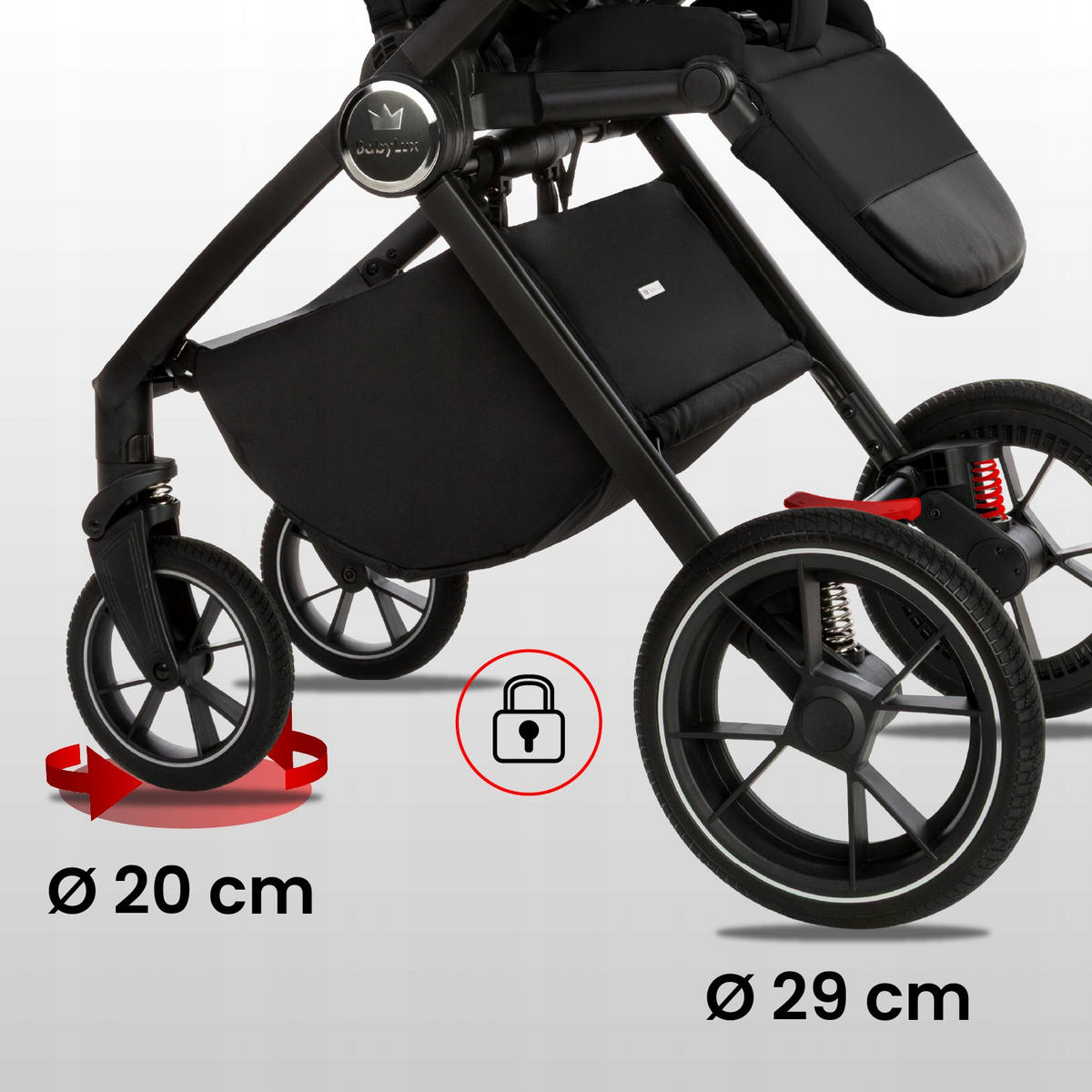 KINDERWAGEN Gavia 4in1 Schwarz Babywanne, Reisebuggy, Autositz, Isofix Basis - Schwarz, Textil/Metall (58/98cm) - BabyLux