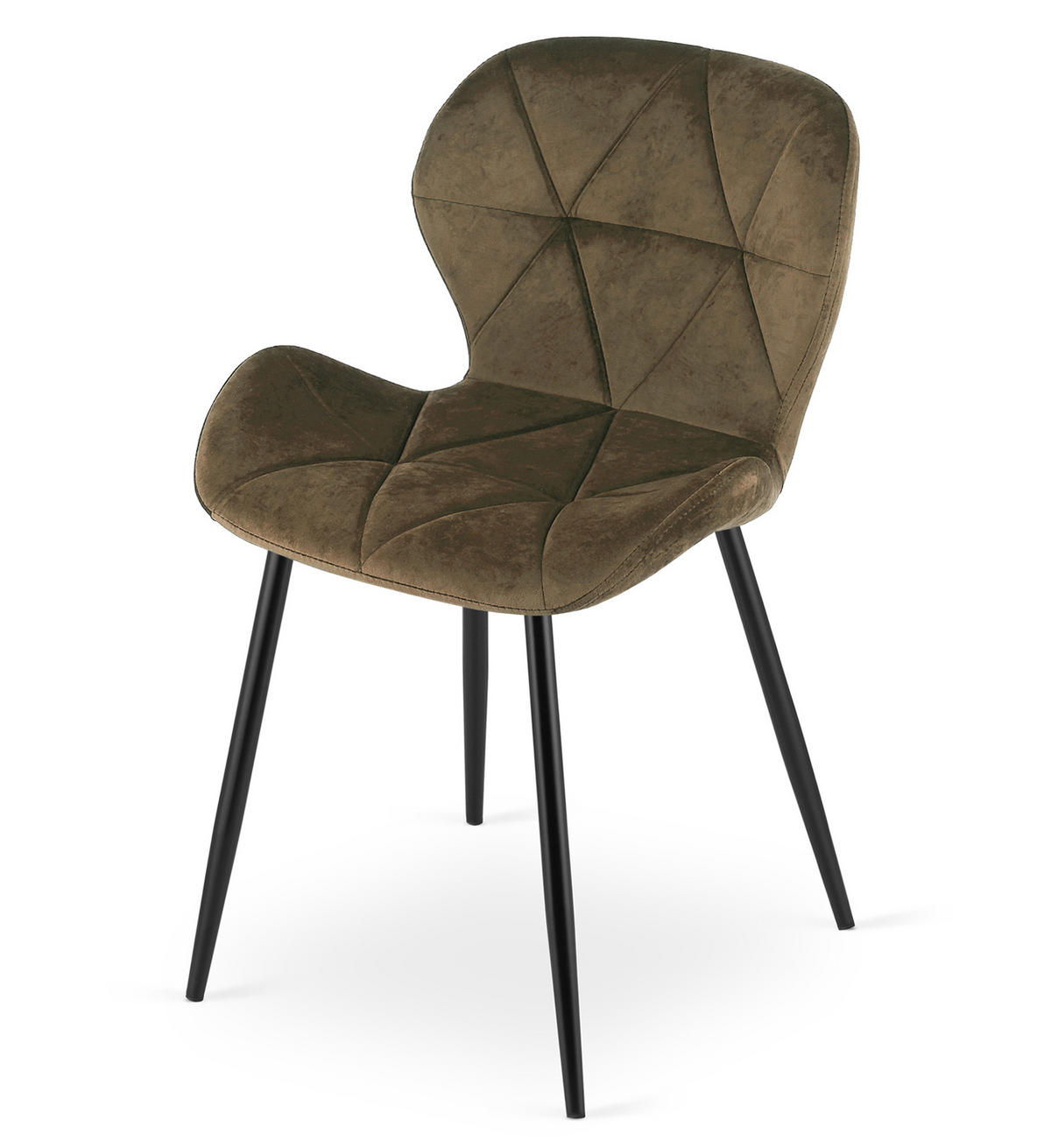 STUHL Braun 46x53 cm MANGO Samtbezug 4 Stück - Braun, Kunststoff (46/49/53cm)