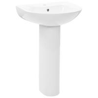 WASCHBECKEN Freistehendes Mit Säule Keramik Weiss 520/440/190 Mm - Weiß, Keramik (44/19/52cm) - vidaXL
