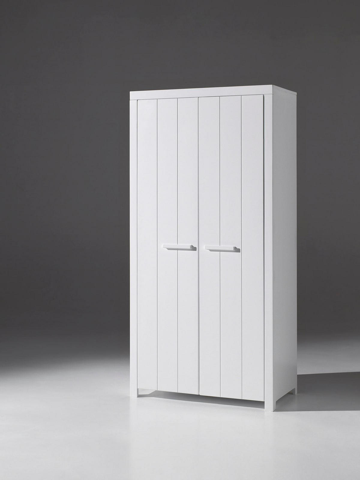 KINDERZIMMERSCHRANK Karalynn 100x58x206 mit 2 Türen MDF Weiß - Weiß, Holzwerkstoff (100/206/58cm) - 58aufmkessel
