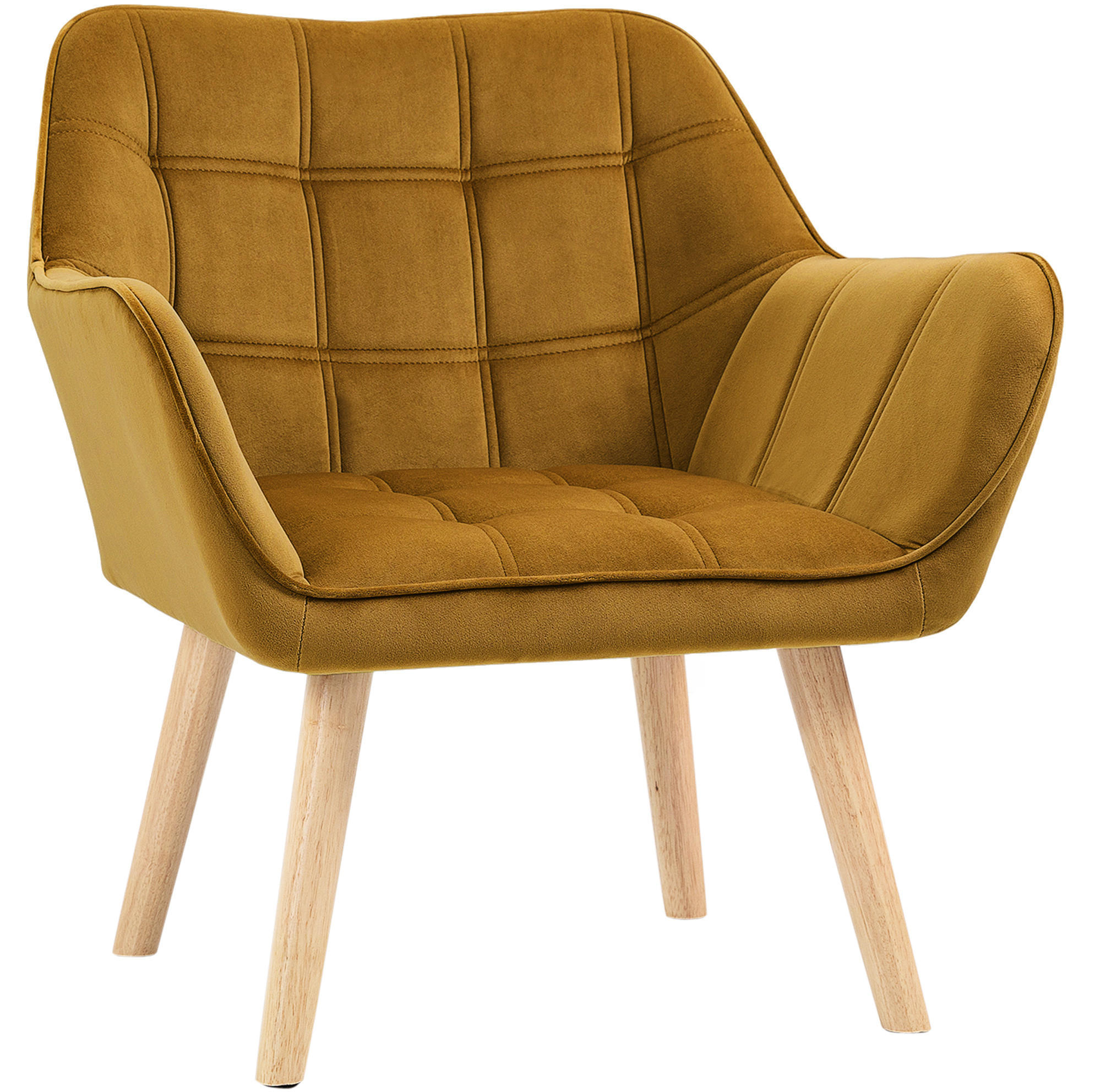 KŘESLO ušák 67/61,5/71 cm, polyester, žluté, skandinávský styl - žlutá, textil (61.5/71/67cm) - BEAOK