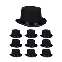 10XVRCHNÝ klobúk - čierna, textil (26/13/31cm) - Relaxdays
