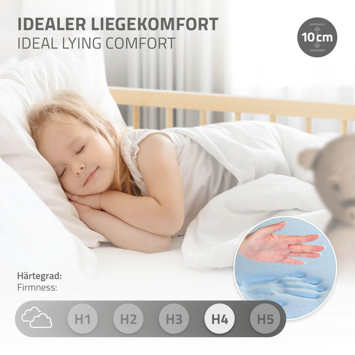 KINDERBETT mit Matratze 80x160 cm Natur - Naturfarben, Holzwerkstoff - ML-DESIGN
