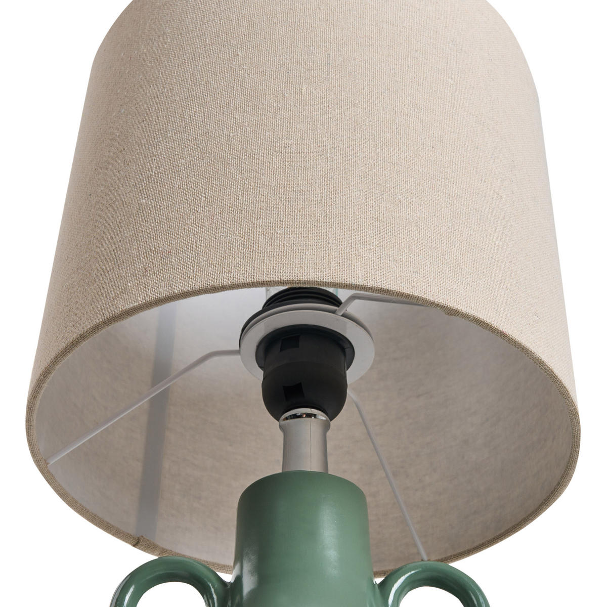 TISCHLAMPE Keramik Grün Kerulen - Beige/Grün, Keramik (23/23/41cm) - Beliani