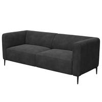 3-SITZER SOFA - Anthrazit/Schwarz, Textil/Metall (205/74/88cm) - home24