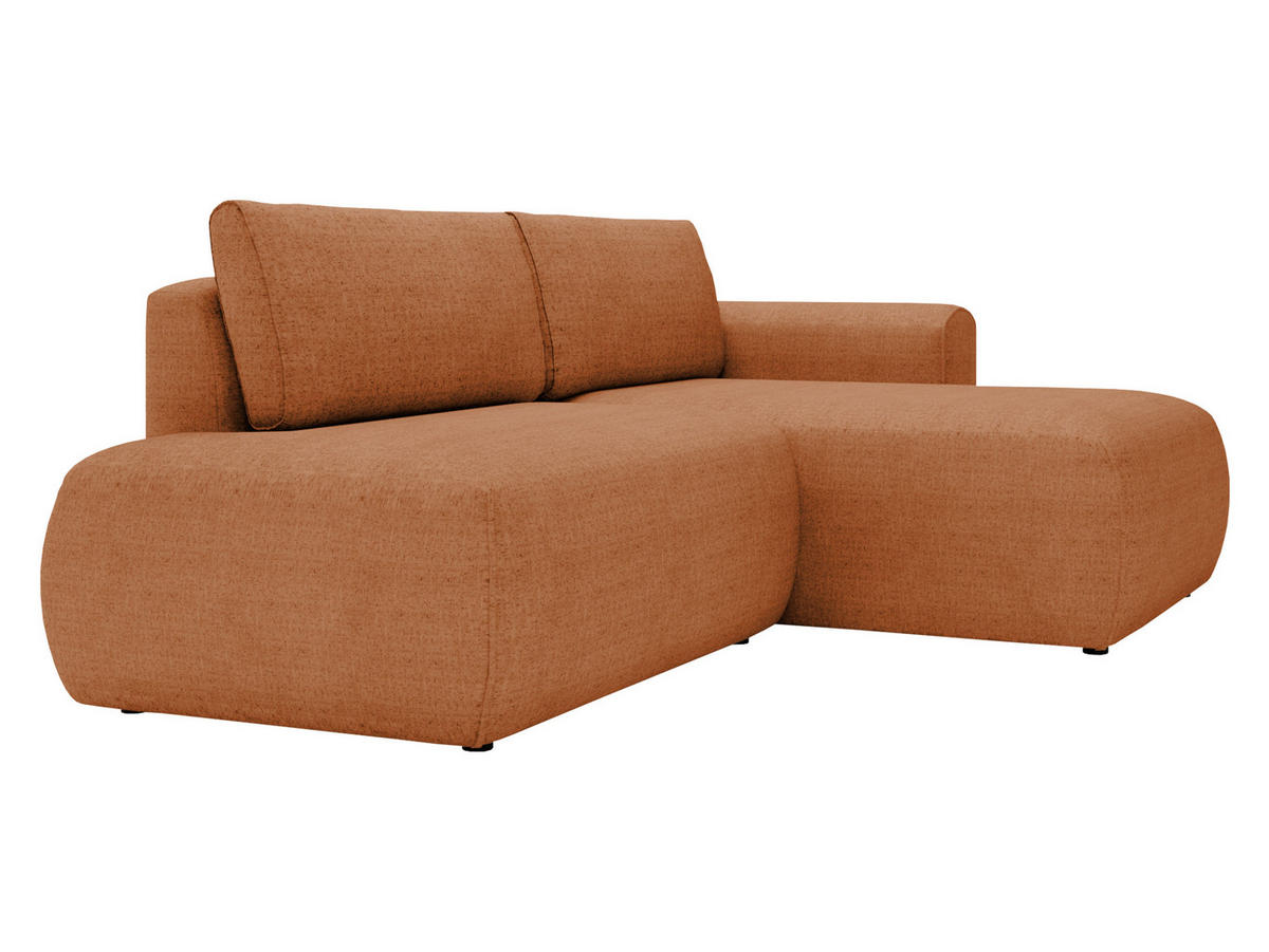 ECKSOFA Mila - Schwarz/Bronzefarben, Holzwerkstoff/Kunststoff (164/264cm) - MIRJAN24
