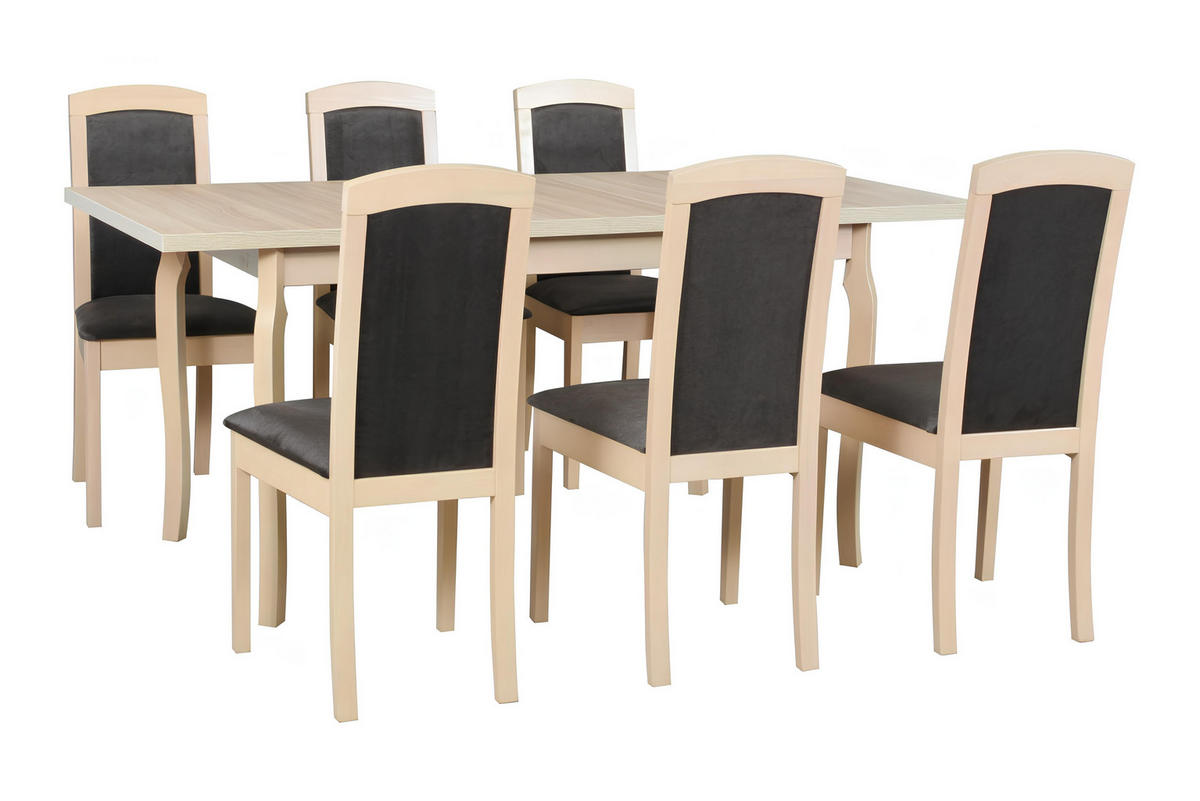 STUHL 2er Set Roma 8, sonoma - Schlammfarben/Sonoma Eiche, Holz (45/96/41cm) - Leaf Design