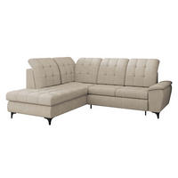 ECKSOFA Forest, Seite: Links - Beige/Schwarz, Holz/Textil (271/212cm) - MIRJAN24