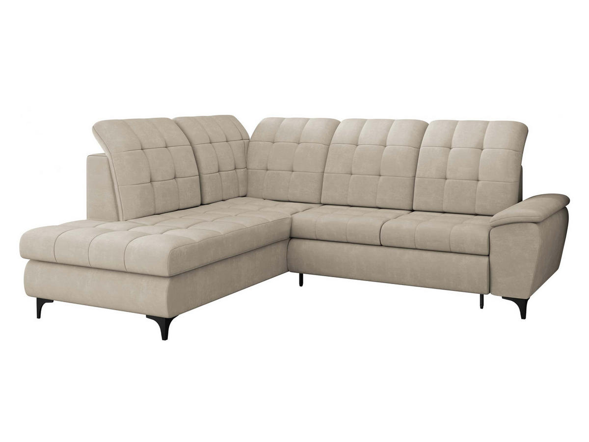ECKSOFA Forest, Seite: Links - Beige/Schwarz, Holz/Textil (271/212cm) - MIRJAN24