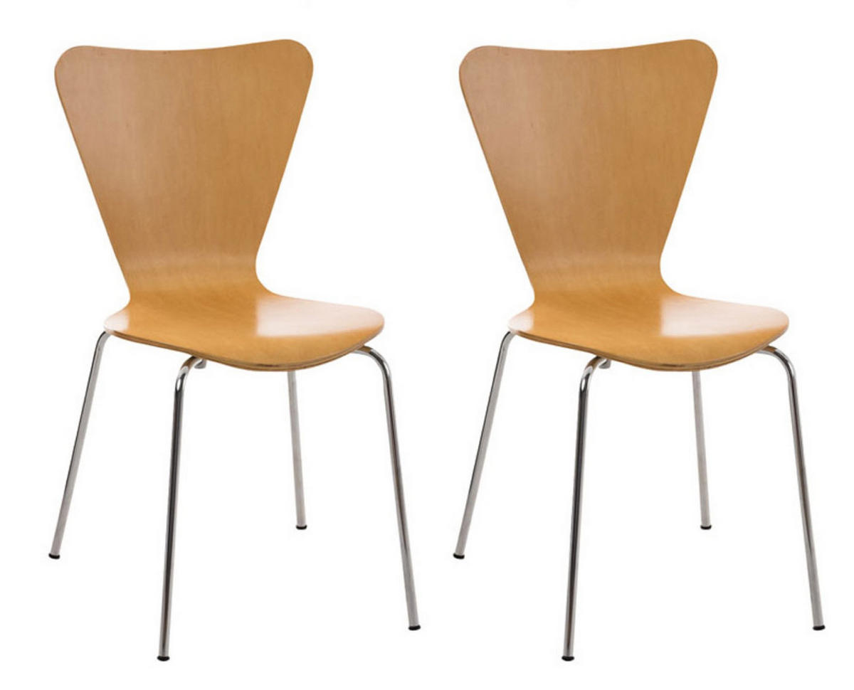 BESUCHERSTUHL Groningen - 2er Set natura - Naturfarben, Metall (46/81/47cm) - TPFLiving