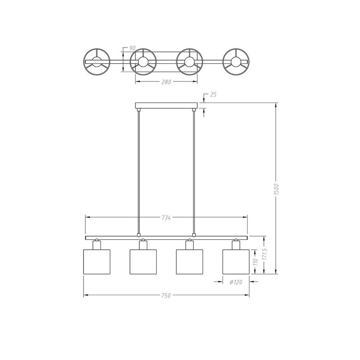 LED HÄNGELEUCHTE Textil Schwarz-Gold - Schwarz, Metall (75/12/150cm)