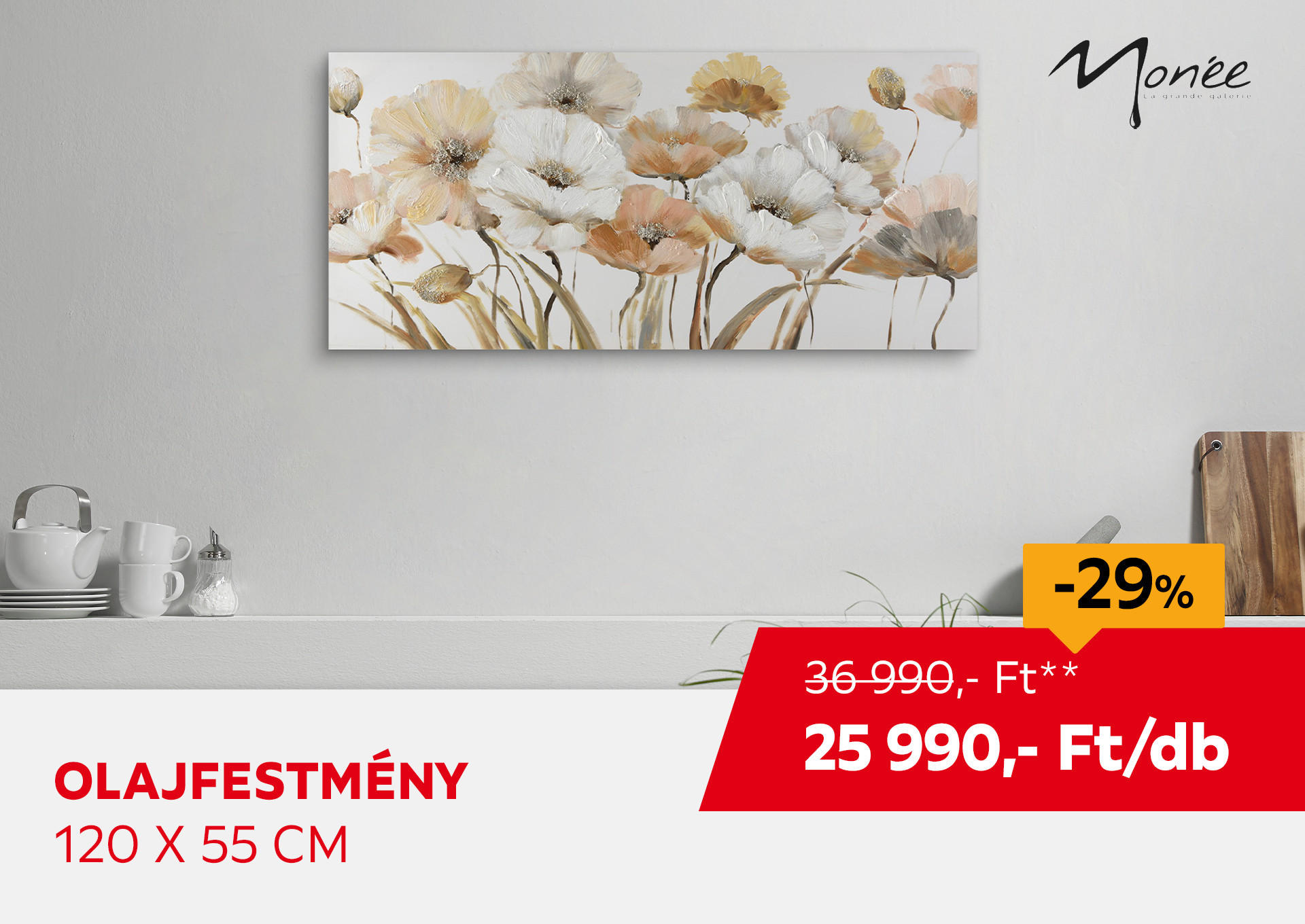 Olajfestmény, 120 x 55 cm Kiemelt termék 36990 Ft.- helyett 25990 Ft.-