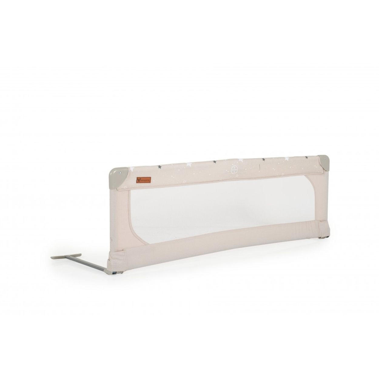 BETTSCHUTZGITTER 130 cm beige Leinenbezug, klappbare Front, Lattenrost geeignet, Herausfallschutz - Beige, Metall (43/130cm) - Cangaroo