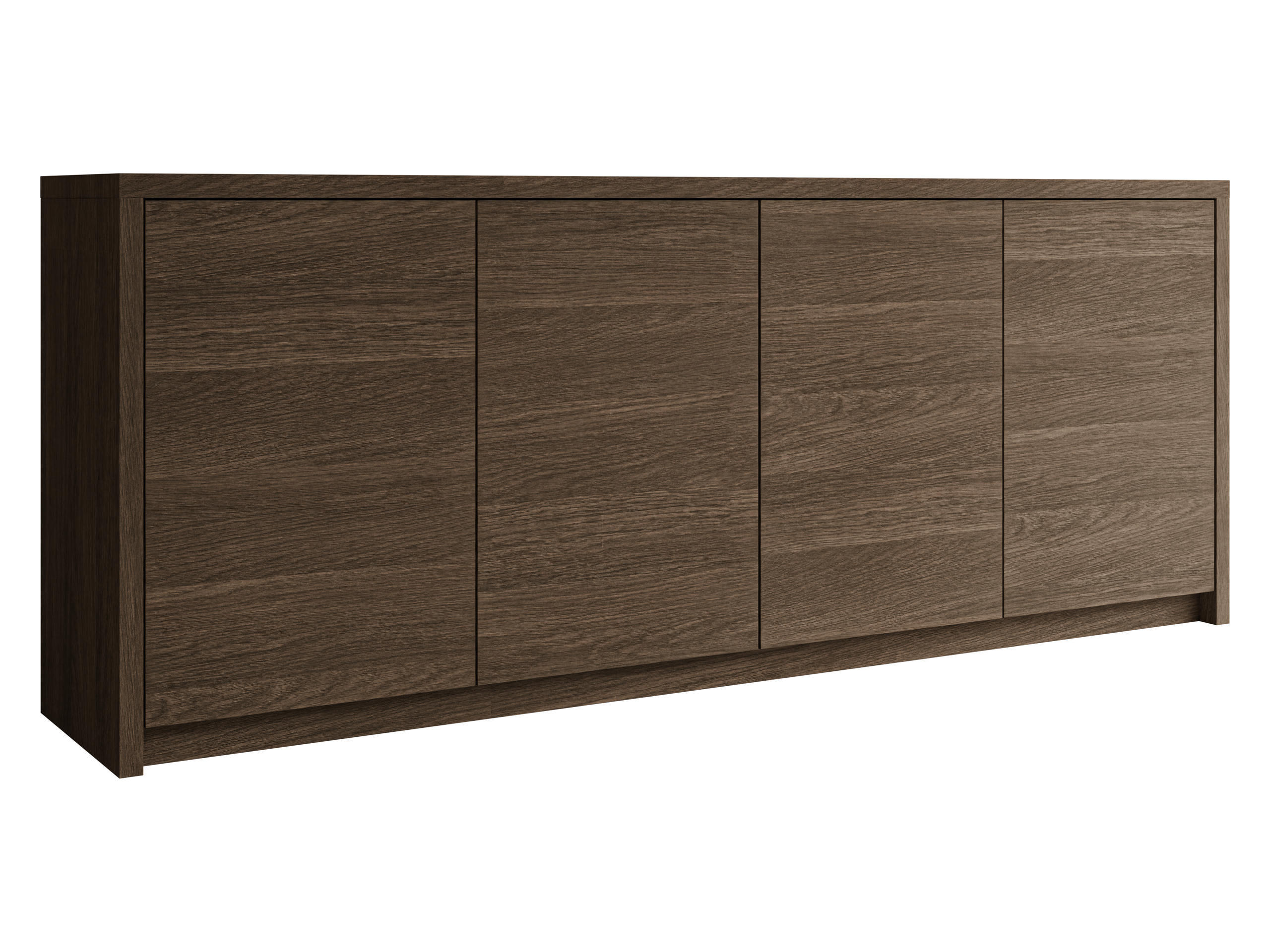 KOMMODE Solid 4D - Dunkelbraun/Schwarz, Holzwerkstoff/Kunststoff (198/79/40cm) - MIRJAN24