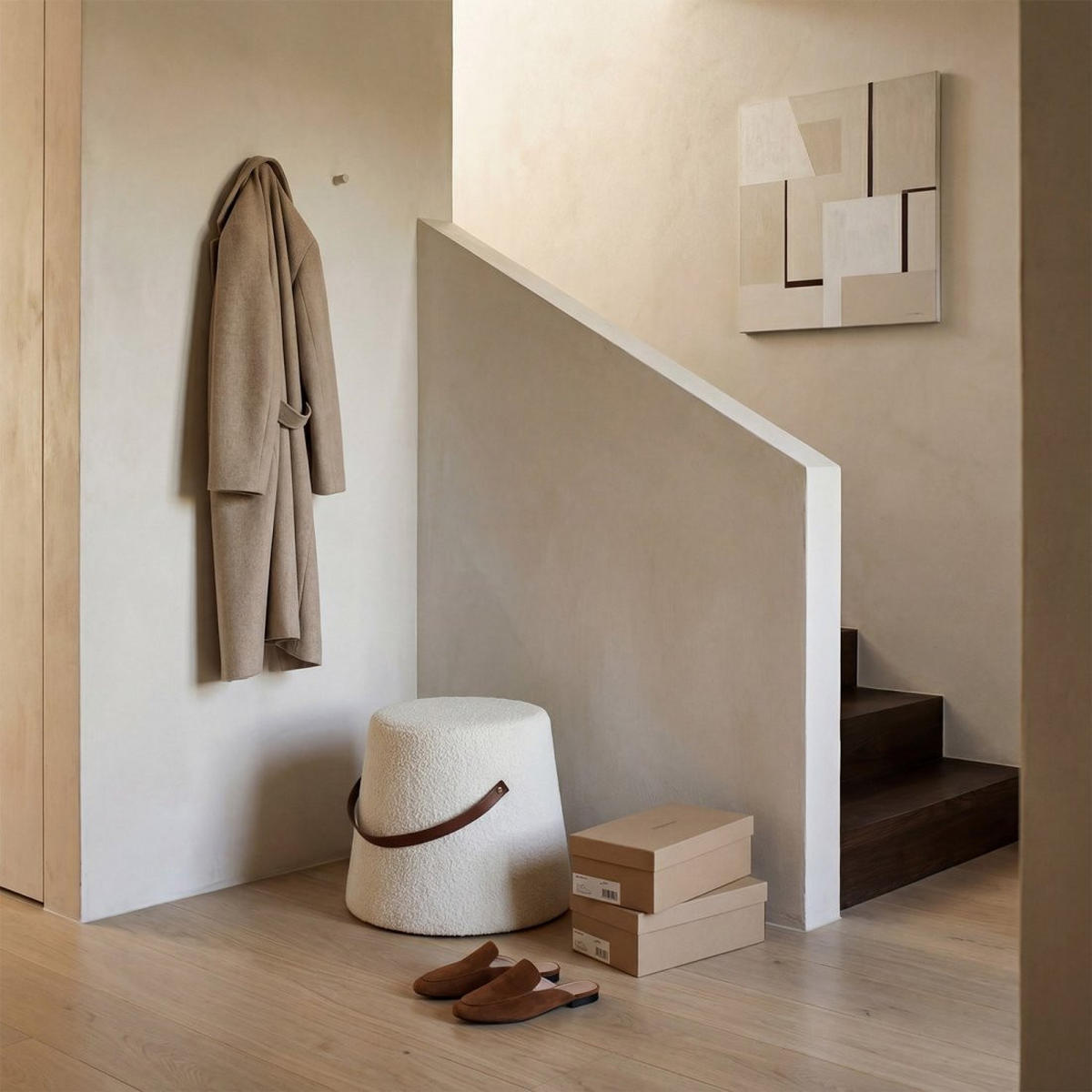 POUF Biko Weiß 42 cm x 36 cm - Weiß, Textil (42/36/42cm) - Klast Home