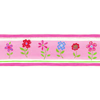 TAPETENBORDÜRE Blumen 500 x 17.6 cm - Pink, Papier (500/0.1cm) - ESTAhome