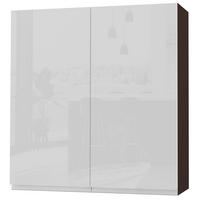 HÄNGESCHRANK Florence W4/90 Lava / RAL 9003 signalweiß HG 90 / 32,5 / 96cm - Dunkelgrau/Weiß Hochglanz, Holz/Holzwerkstoff (90/96/32.5cm) - Feldmann-Wohnen