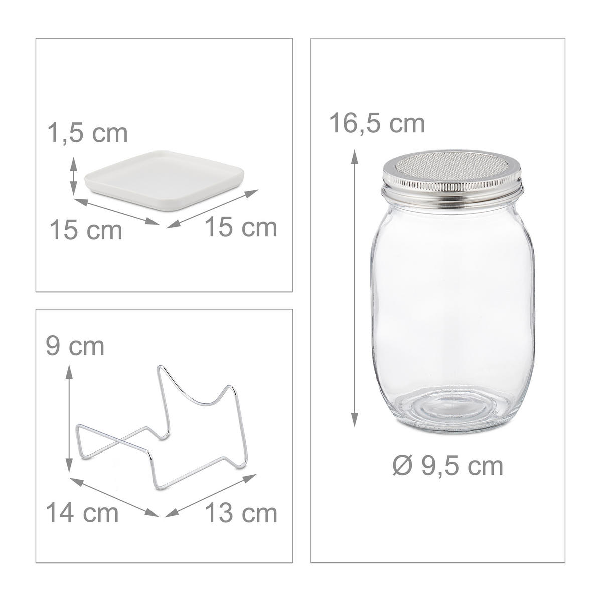 SPROUT glass - viacfarebná, kov/sklo (0.87L) - Relaxdays