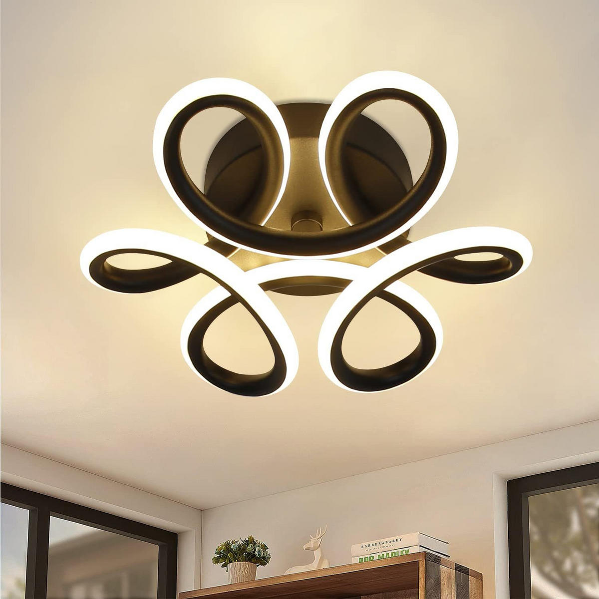 LED-DECKENLEUCHTE Odin 26/26/9cm - Schwarz, Metall (26/26/9cm) - ZMH