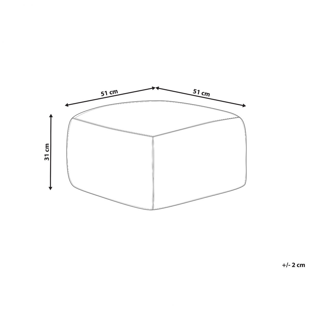 POUF Beel 50/50/30 cm - Rot, Naturmaterialen (50/30/50cm) - Beliani