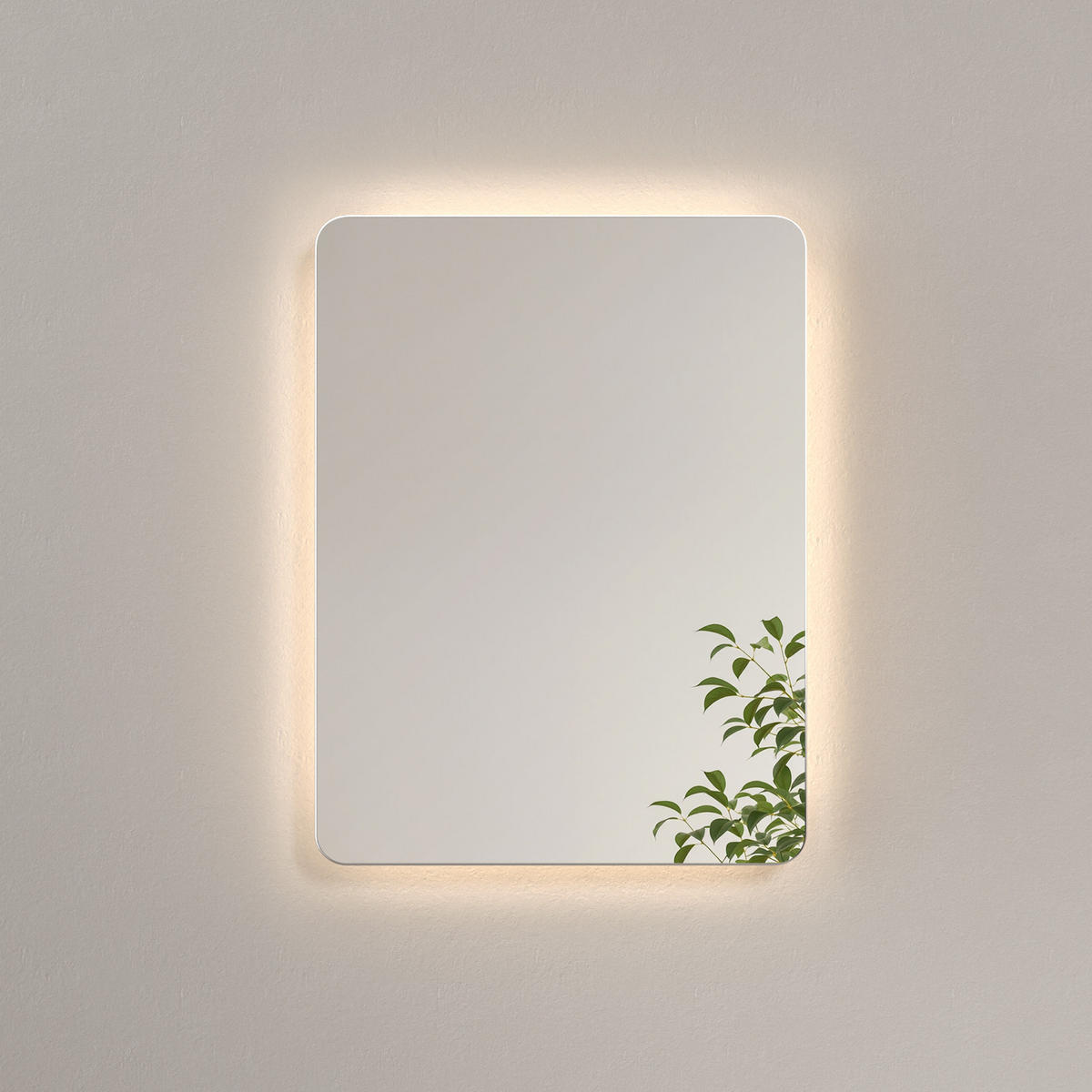 BADSPIEGEL mit Anti-Beschlag Beleuchtung Rechteckig 60/45 cm - Weiß, Glas (45/3.6/60cm) - EMKE