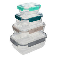 VORRATSDOSE Klic, 4-tlg., Rechteckig, Kunststoff - Transparent, Kunststoff (9.4/17.2/22.7cm) - 5five Simply Smart