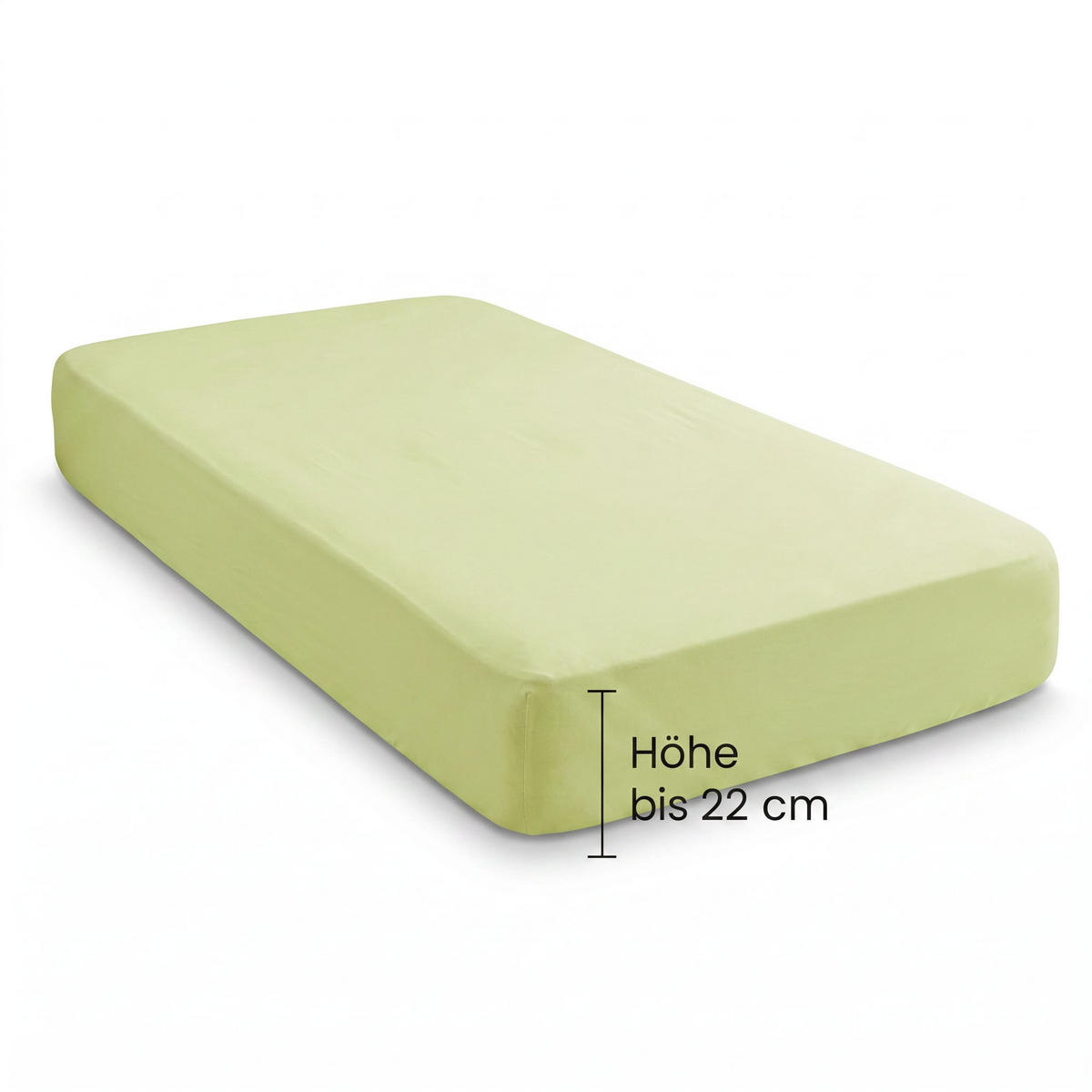 SPANNBETTTUCH Premium Jersey pistaziengrün, 90x190 cm - 100x200 cm - Hellgrün, Textil (100/200cm) - biberna
