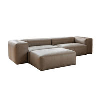 SOFA CELESTE Grau Leder - Schwarz/Grau, Leder/Kunststoff (302/114cm) - KAWOLA