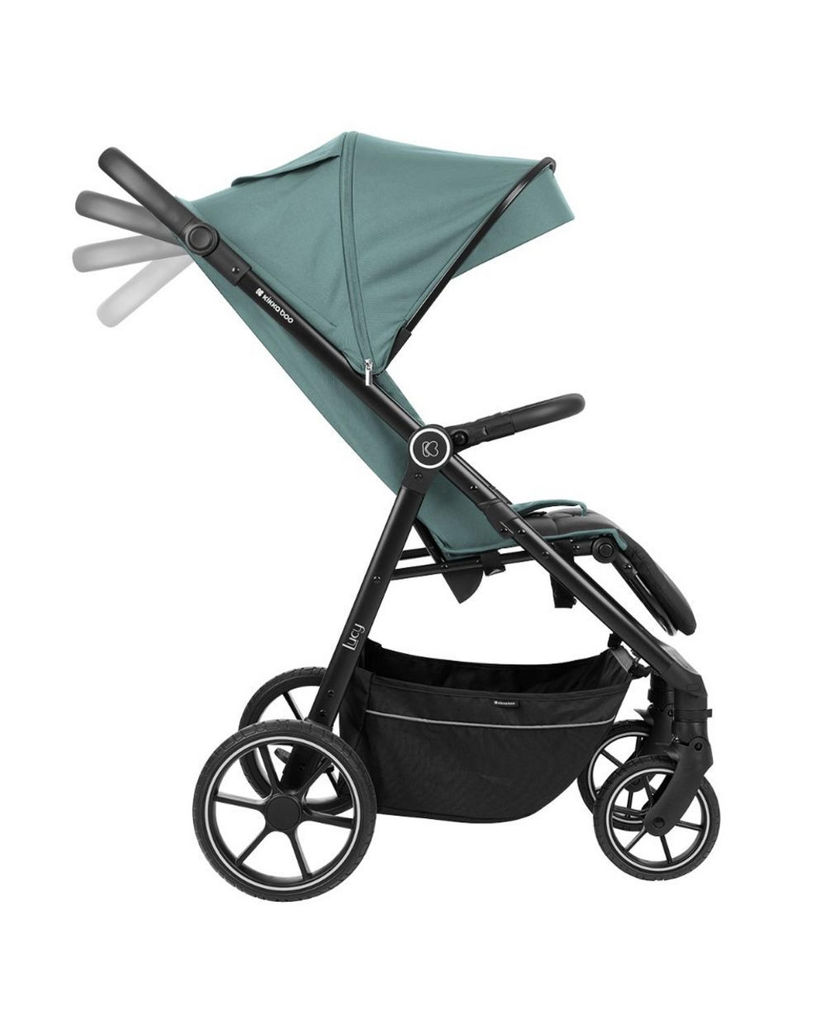 BUGGY Lucy Gurt grün Rückenlehne verstellbar Federung Hinterradbremse - Grün, Metall (74/54/104cm) - Kikka boo