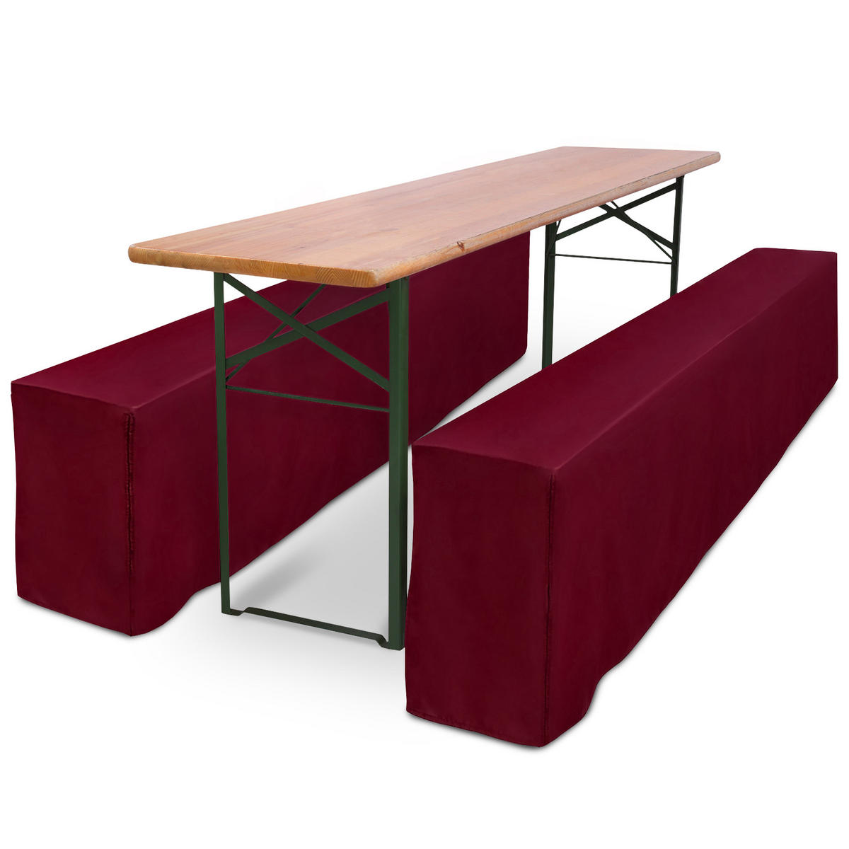 BIERTISCHHUSSE Premium L 50 cm Bordeaux 3tlg - Bordeaux, Kunststoff/Textil (50/220cm) - Beautissu 