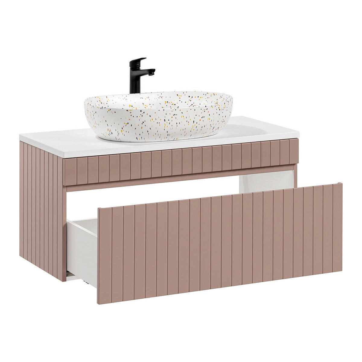 BADMÖBEL 100.4cm Zelie 2er-Set Rose - Pink, Holzwerkstoff (100.4/48/46cm) - Petits-meubles