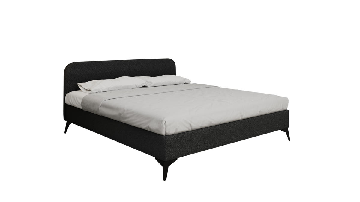 POLSTERBETT Mavilo 180 x 200 cm mit Bettkasten und Lattenrost Taschenfederkernmatratze Pocket H3 - schwarz - Schwarz, Holz (180/206cm) - Panda Möbel