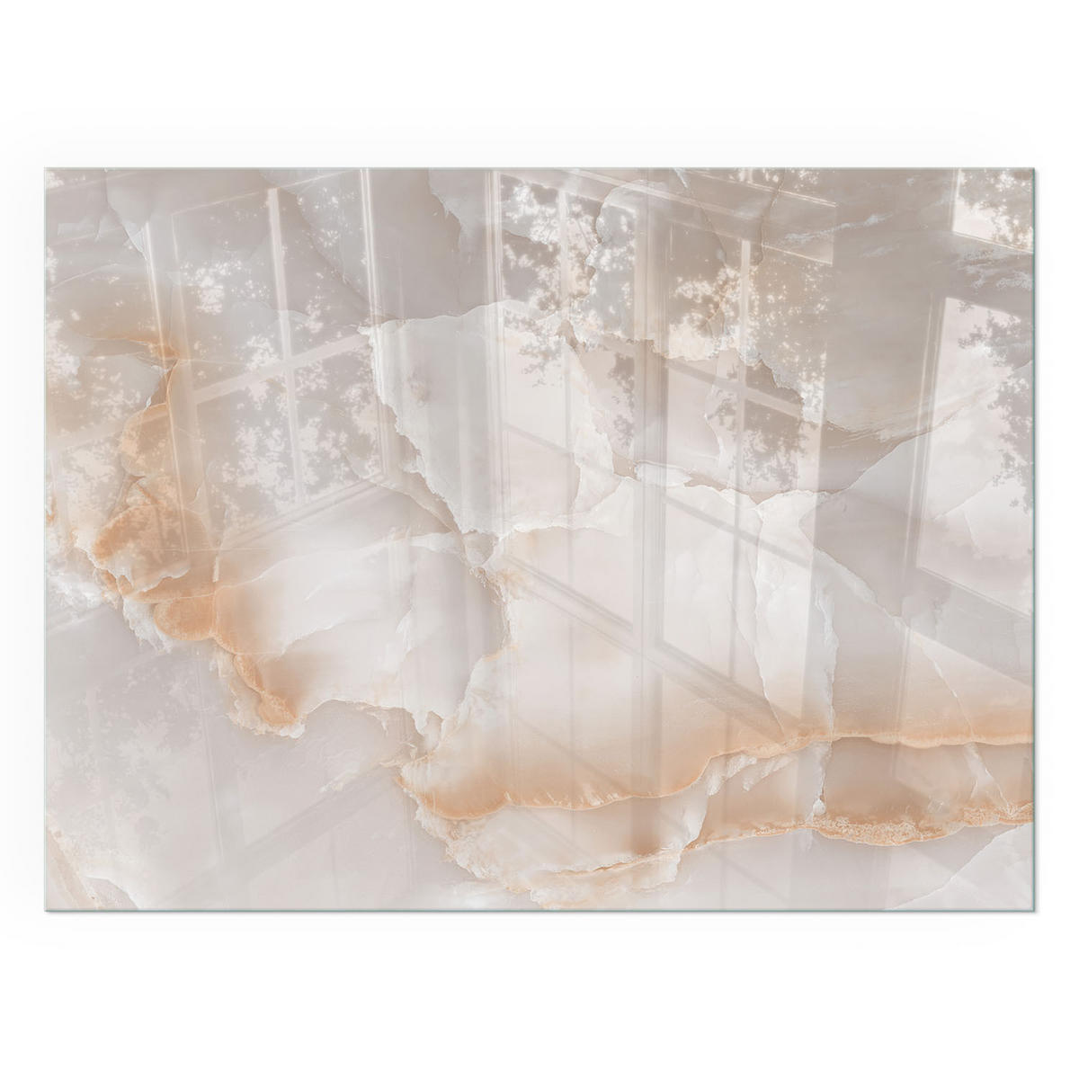 GLASPLATTE für Kamin 80x60 cm - Beige, Glas (80/60/0.4cm) - TULUP