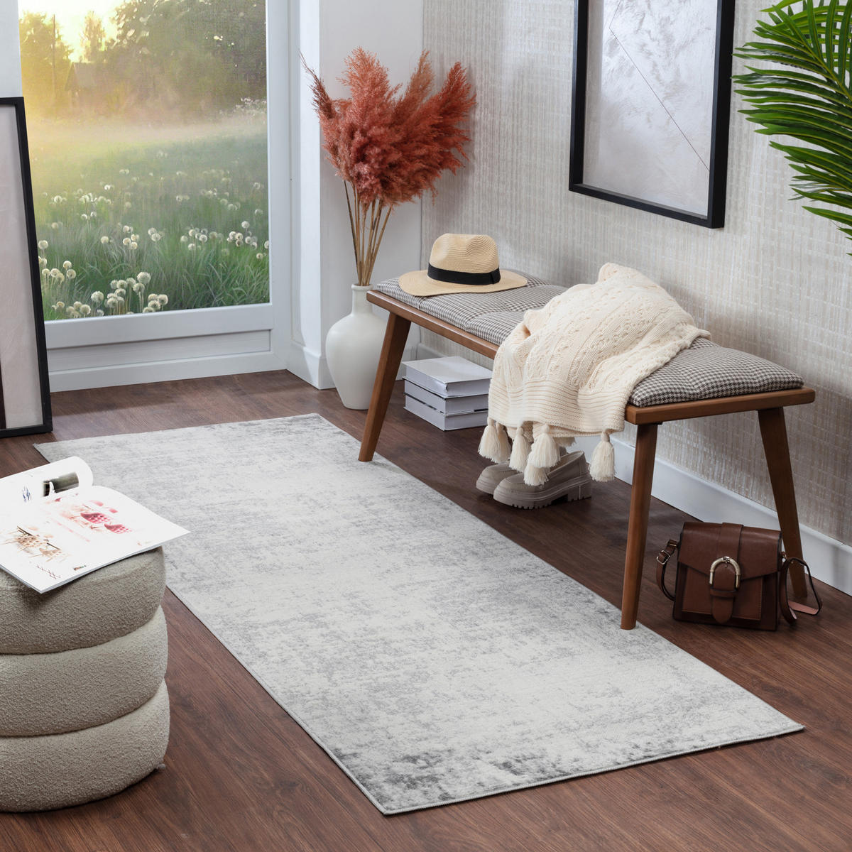 KURZFLORTEPPICH 80/220 cm Grau - Anthrazit, Naturmaterialien/Textil (80/220cm) - LIVABLISS