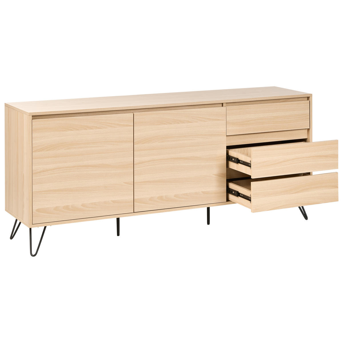 SIDEBOARD se 2 dveřmi Světle hnědý Cardigan - světle hnědá, kompozitní dřevo (160/70/40cm) - Beliani