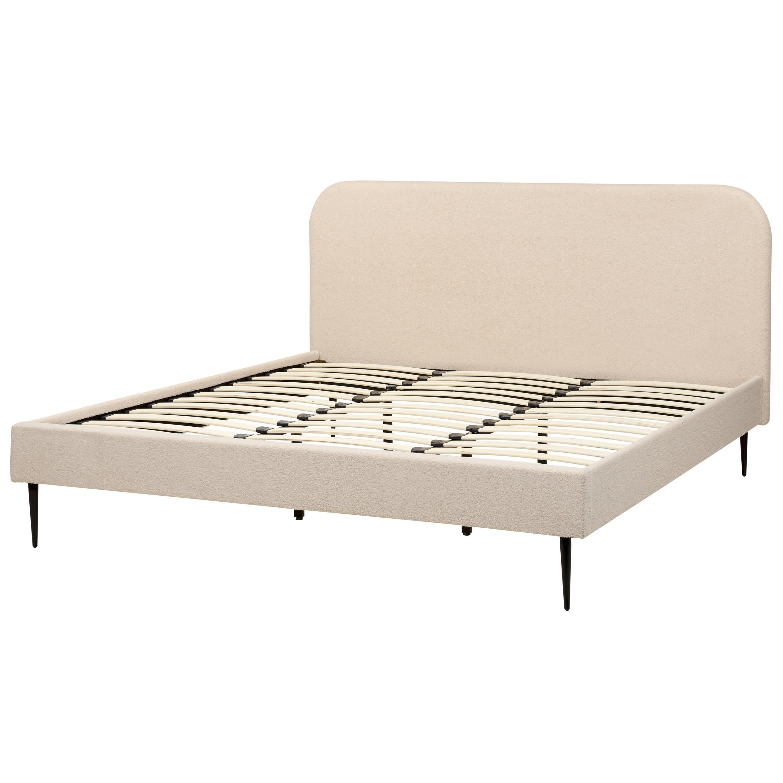 POLSTERBETT 180/200cm Helles Beige Flayat - Beige, Textil (180/200cm) - Beliani
