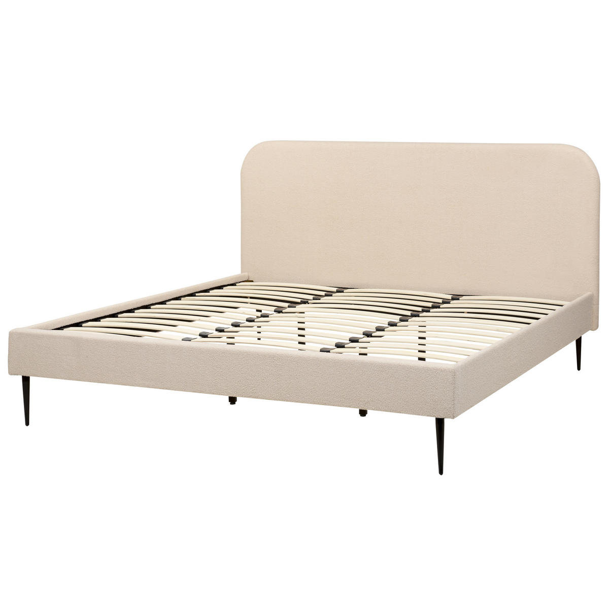 POLSTERBETT 180/200cm Helles Beige Flayat - Beige, Textil (180/200cm) - Beliani
