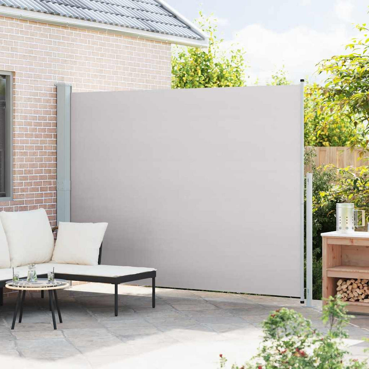 SEITENMARKISE Ausziehbar 220/300 Cm Grau - Grau, Textil (220/300cm) - vidaXL