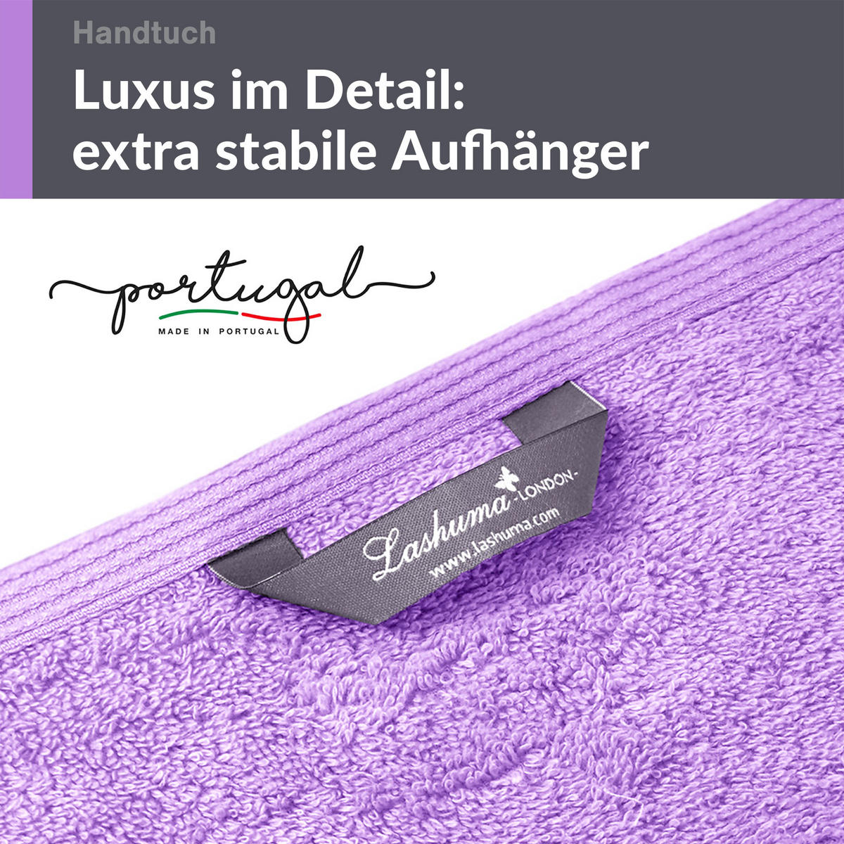 HANDTUCH 50x100 cm London Flieder Lila 4er Set - Flieder, Textil (50/100cm) - Lashuma