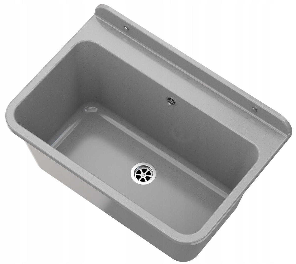 SPÜLBECKEN Larg mit Batterie Siphon - Grau, Kunststoff (42/30/61cm) - Granitan