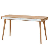 SCHREIBTISCH - Wildeiche teilmassiv, Weiß / Wildeiche - Eichefarben, Holzwerkstoff (60/140/75cm) - home24