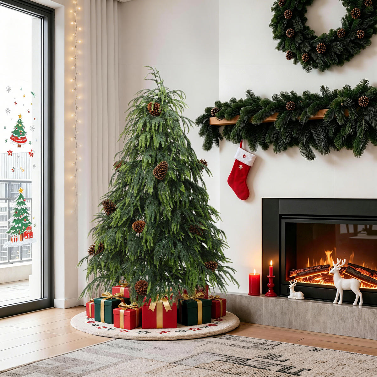 WEIHNACHTSBAUM 150 cm Norfolk-Optik, 3070 PE-Zweigspitzen - Grün, Kunststoff (150cm) - Hometopia
